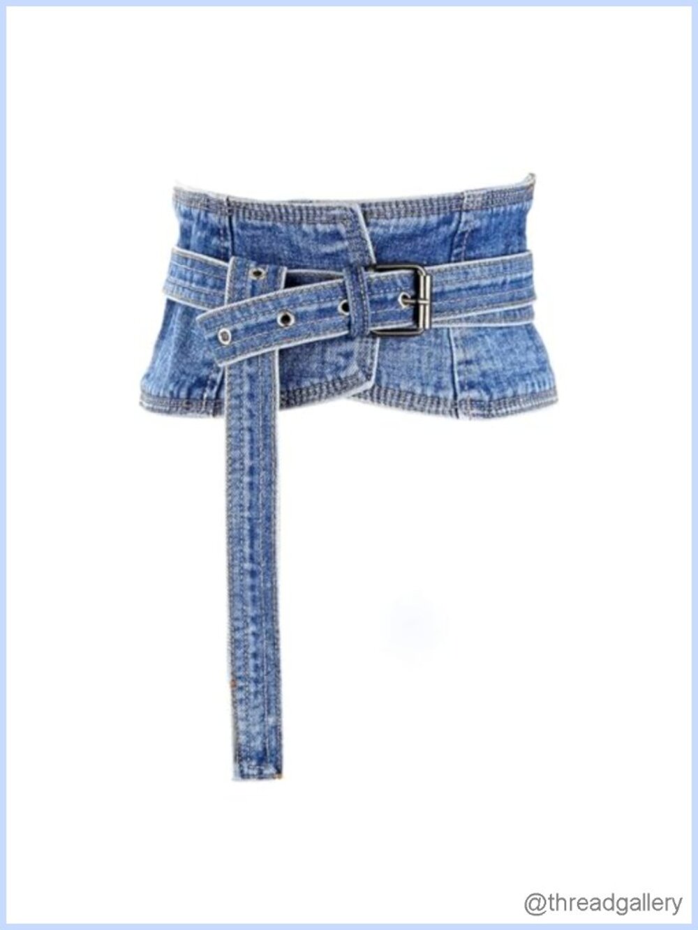 Denim Waist Wrap Cinch Belt Wide Corset Style Women's